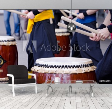 Picture of Group of musicians are playing on traditional japanese
